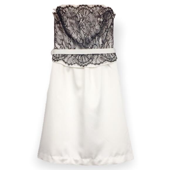 WHBM Cream With Black Lace Dress Sz 0 - Picture 1 of 8